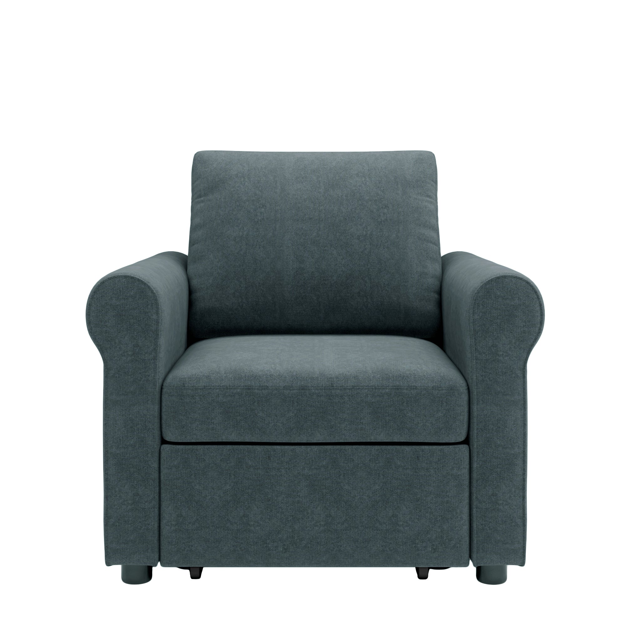 Dark Blue Linen 3-in-1 Convertible Sleeper Chair