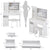 41 Inch Large Left Bedside Cabinet Vanity Table Set With Cushioned Stool 2 AC And 2 USB Power Station Touch Control LED Mirror In White