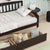 Espresso Tones Twin-Size Pine Wood Daybed with Storage Drawers