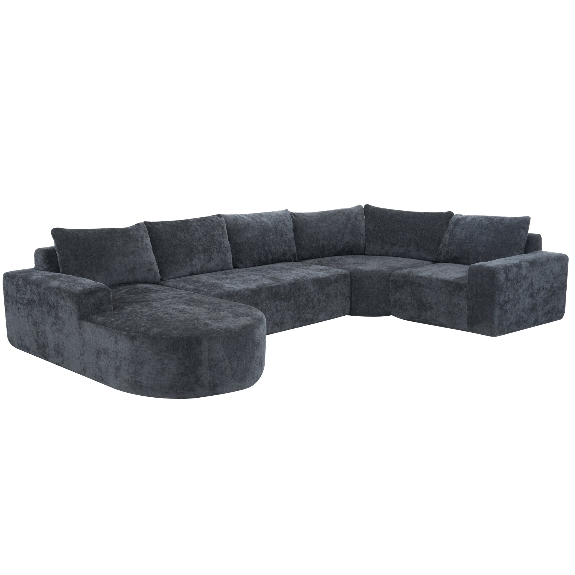 Amalfi Modular Chenille Sectional Sofa in Gray