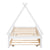 White Twin Tent-Shaped Teepee Bed with Trundle