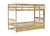 Twin Over Twin Rubberwood Bunk Bed with Trundle, Convertible Design in Natural Tones