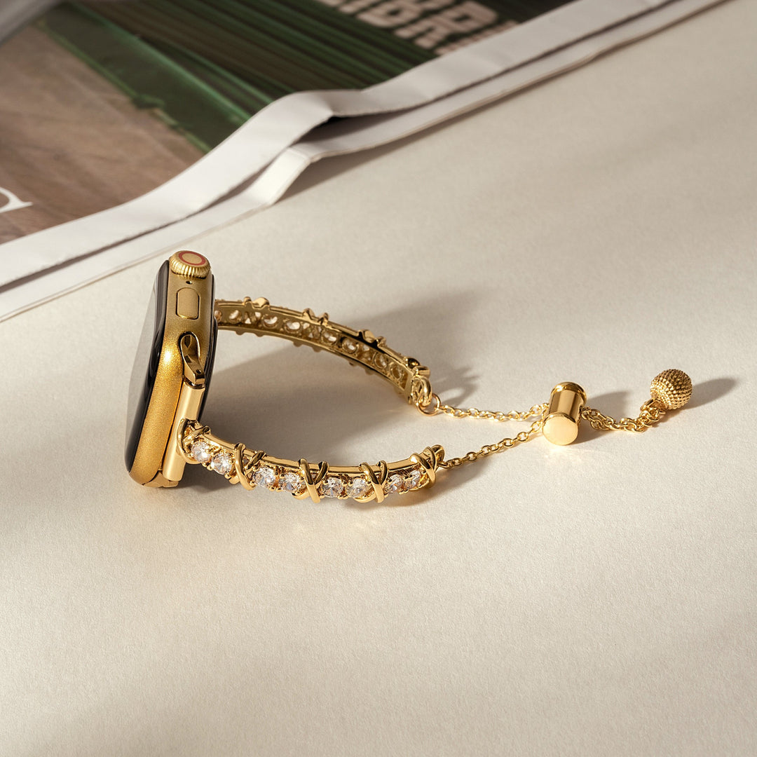 Stylish Metal Zircon Apple Watch Bands for Women