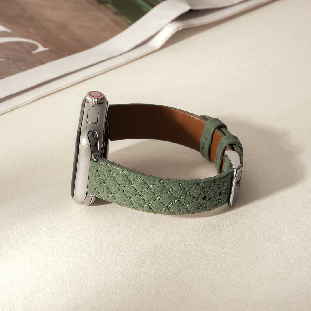 Bold Leather Quilted Apple Watch Bands for Women