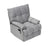 Gray Velvet Convertible Recliner Sofa Chair With Phone Holder