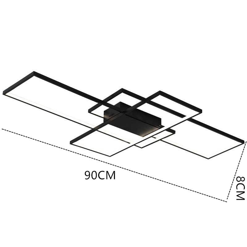 Multi-Rectangular Flush Mount Ceiling Light in Black and White