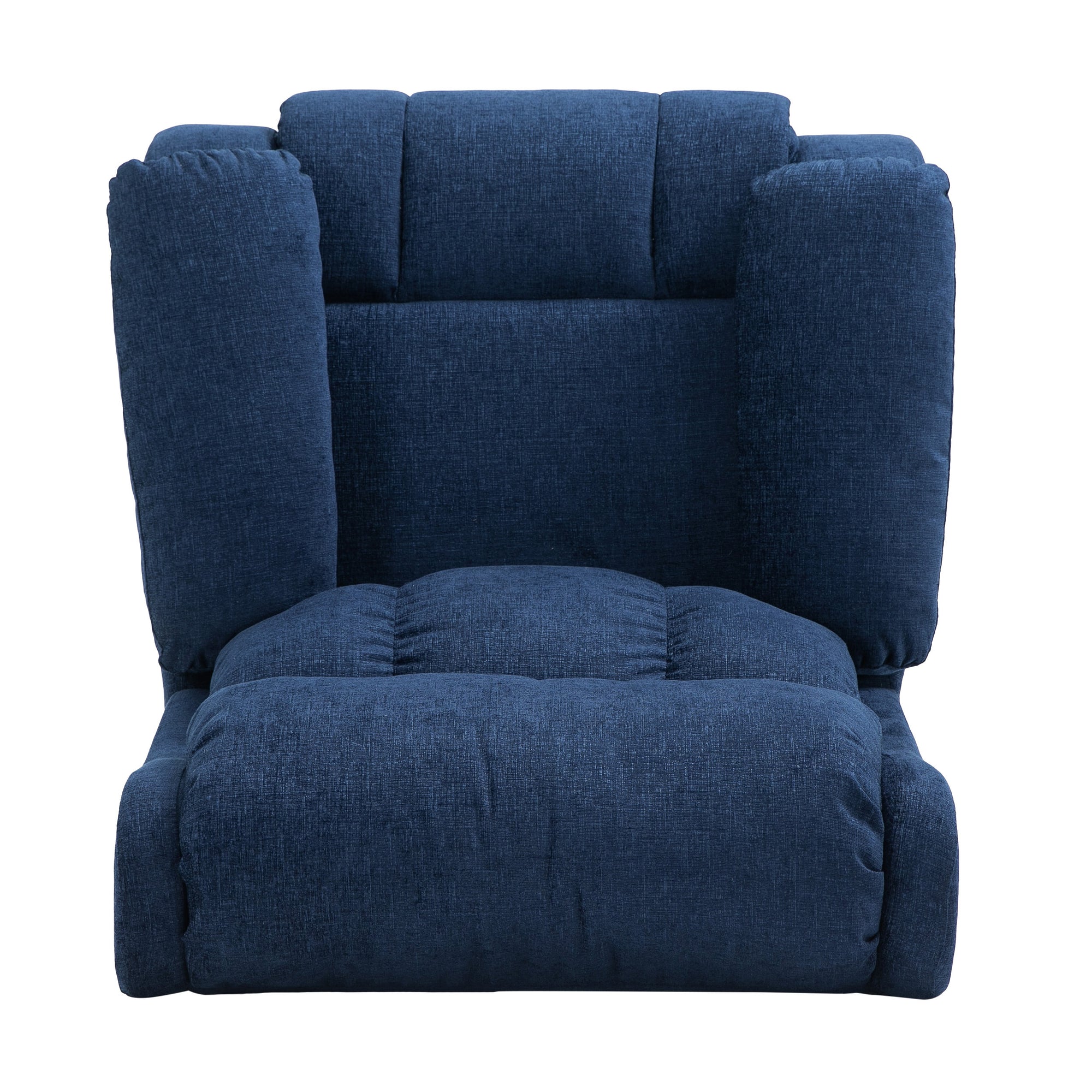 Navy Blue Fabric Heat & Massage Recliner