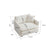 Modern Accent Chair with Ottoman Upholstered In White Chenille