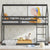 Black Twin Over Twin Rubber Wood Floor Bunk Bed