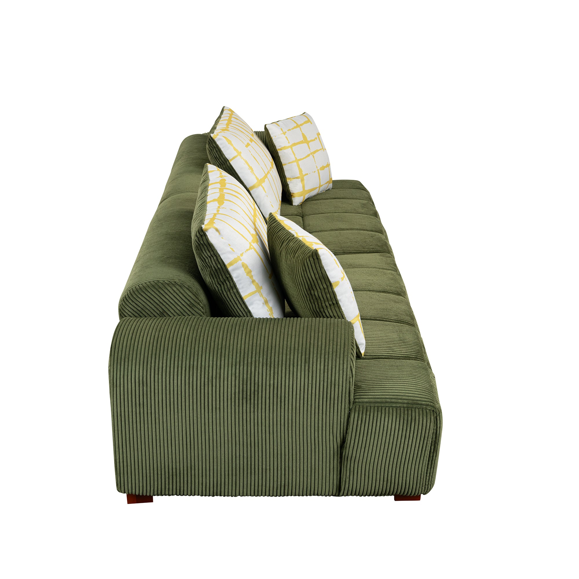 Accra 2-Seat Minimal Corduroy Sofa in Green