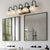 Aestin's Retro 5-Light Bathroom Vanity Light Fixture in Black Finish with Crystal Glass Shades