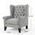 Antique-Styled Gray Tufted Armchair