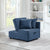 4 in 1 Blue Multifunctional Sofa Bed with Adjustable Backrest