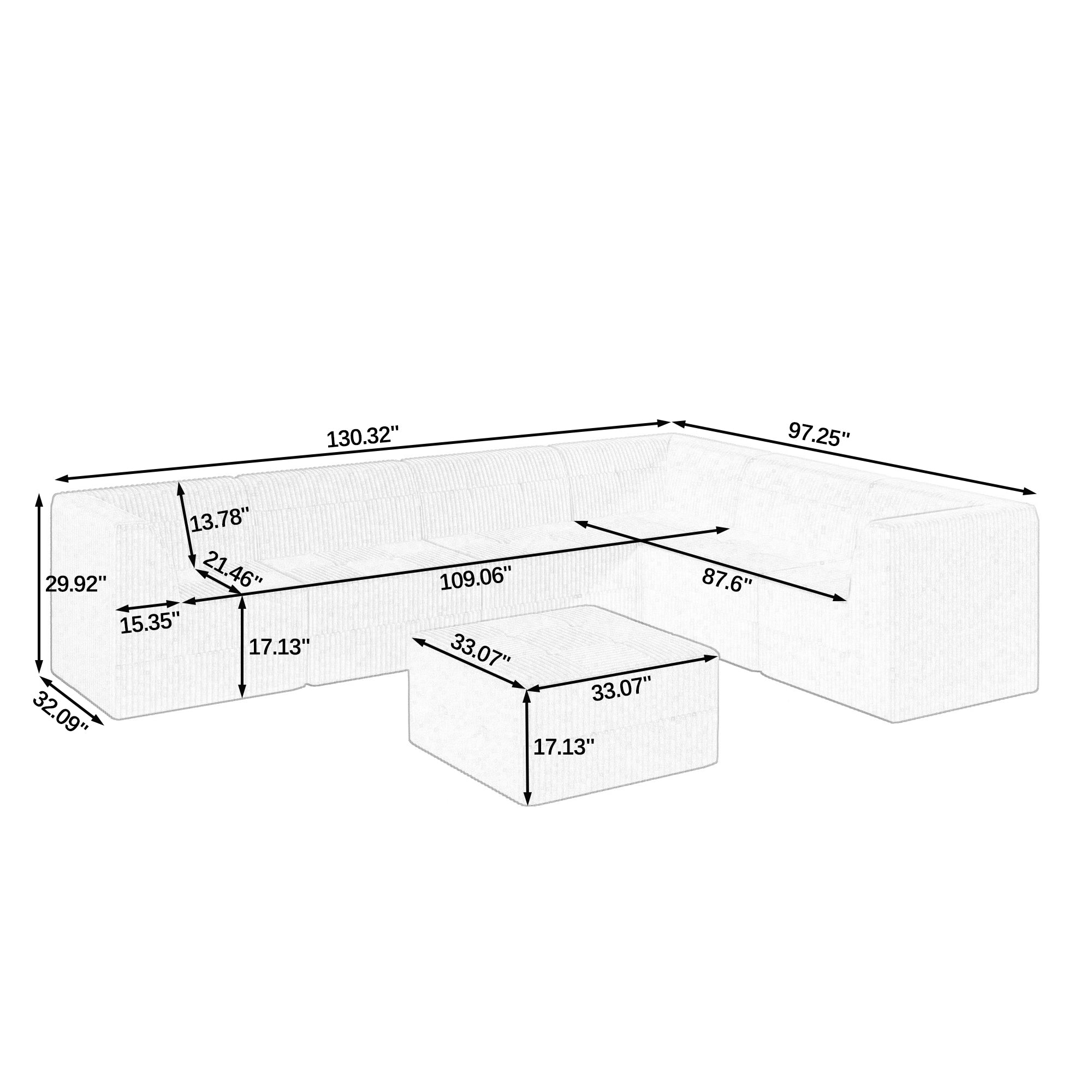 L Shape Modular Sectional Sofa With Compressed Design For Modern Minimalist Living In Grey