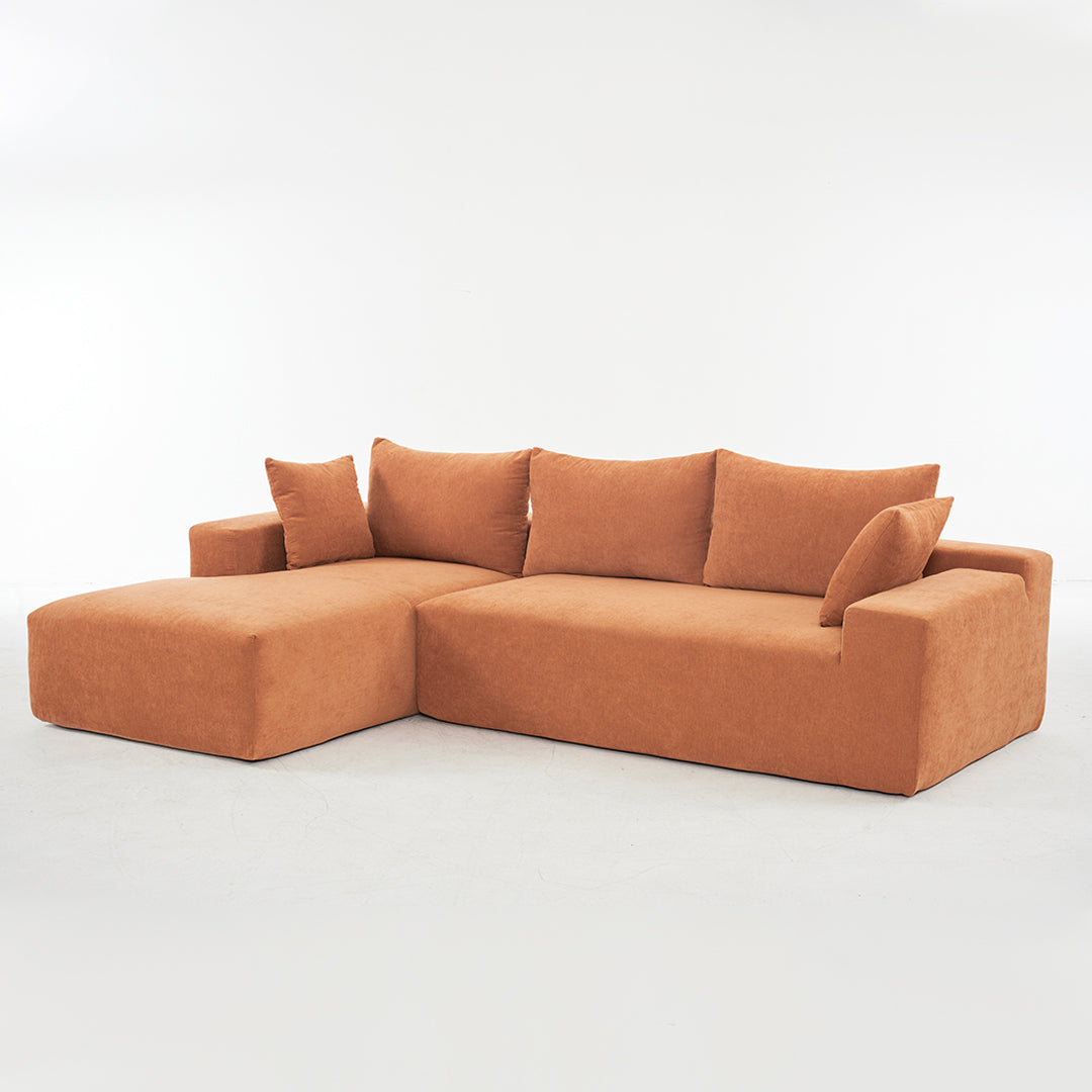 Dakar 4-Seat Minimalist Modular Sofa in Orange