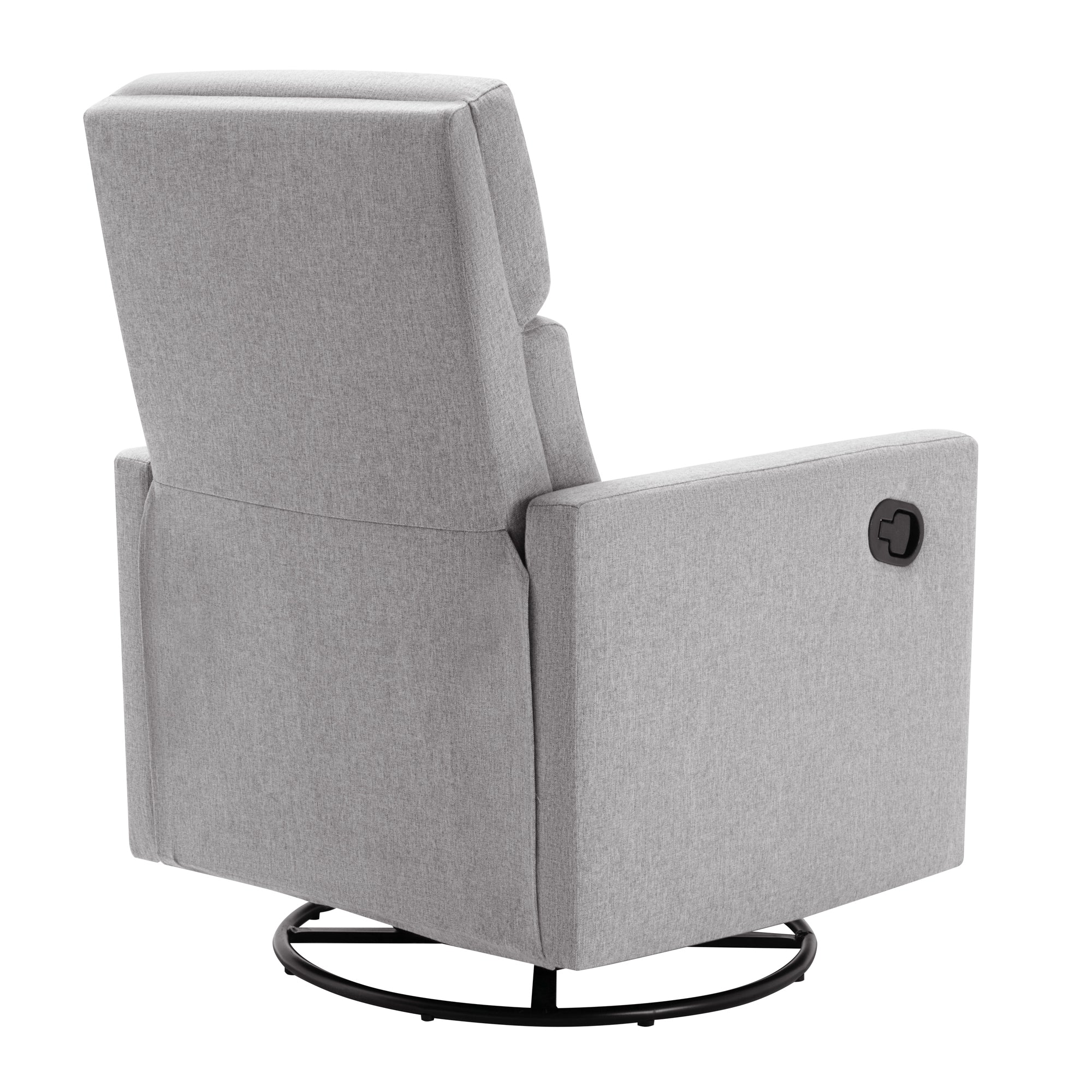 Modern Gray Upholstered Swivel Recliner Chair