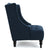 Upholstered Wingback Chair In Navy Blue Linen