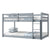 Gray Solid Rubber Wood Twin Over Twin Loft Bed with Ladder