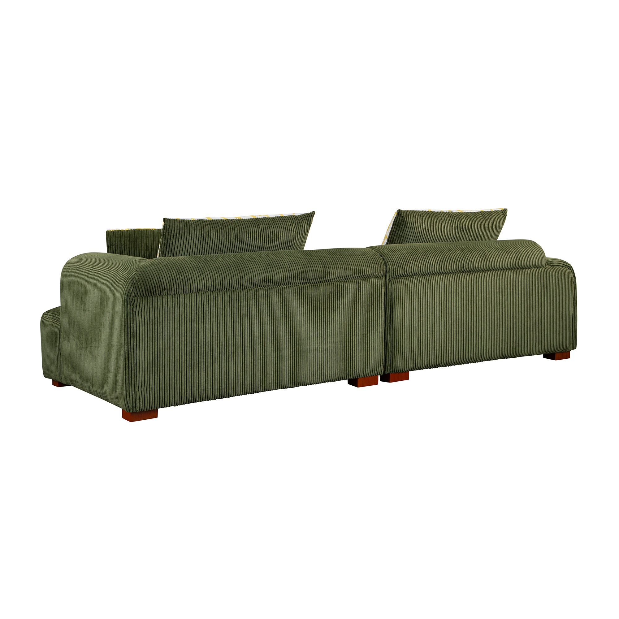 Accra 2-Seat Minimal Corduroy Sofa in Green