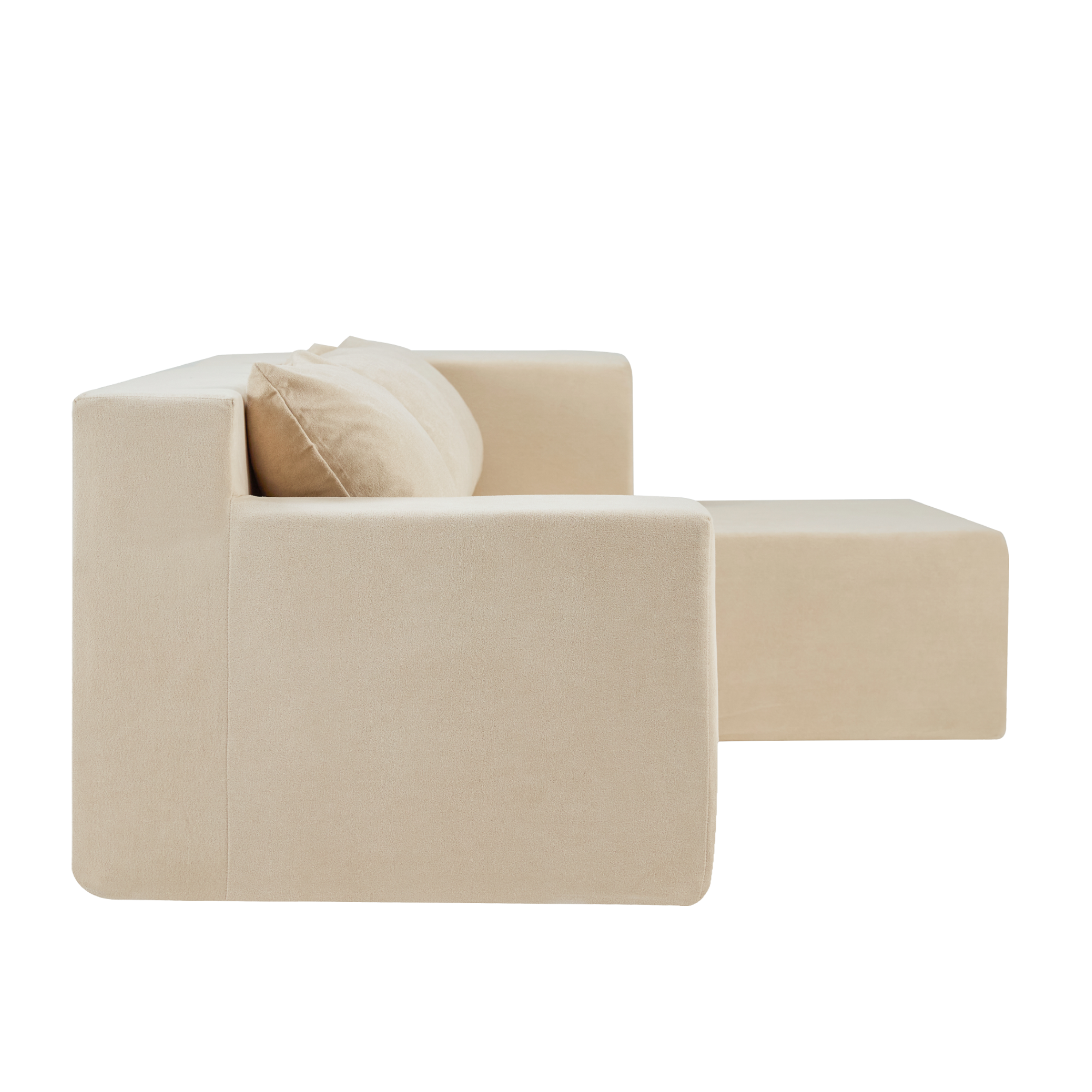 Kigali L-Shape Minimal Modular Sofa in Khaki Beige