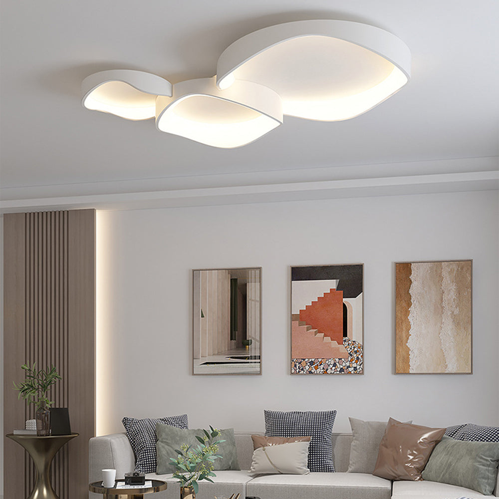 Contemporary Wave Flush Mount Ceiling Light