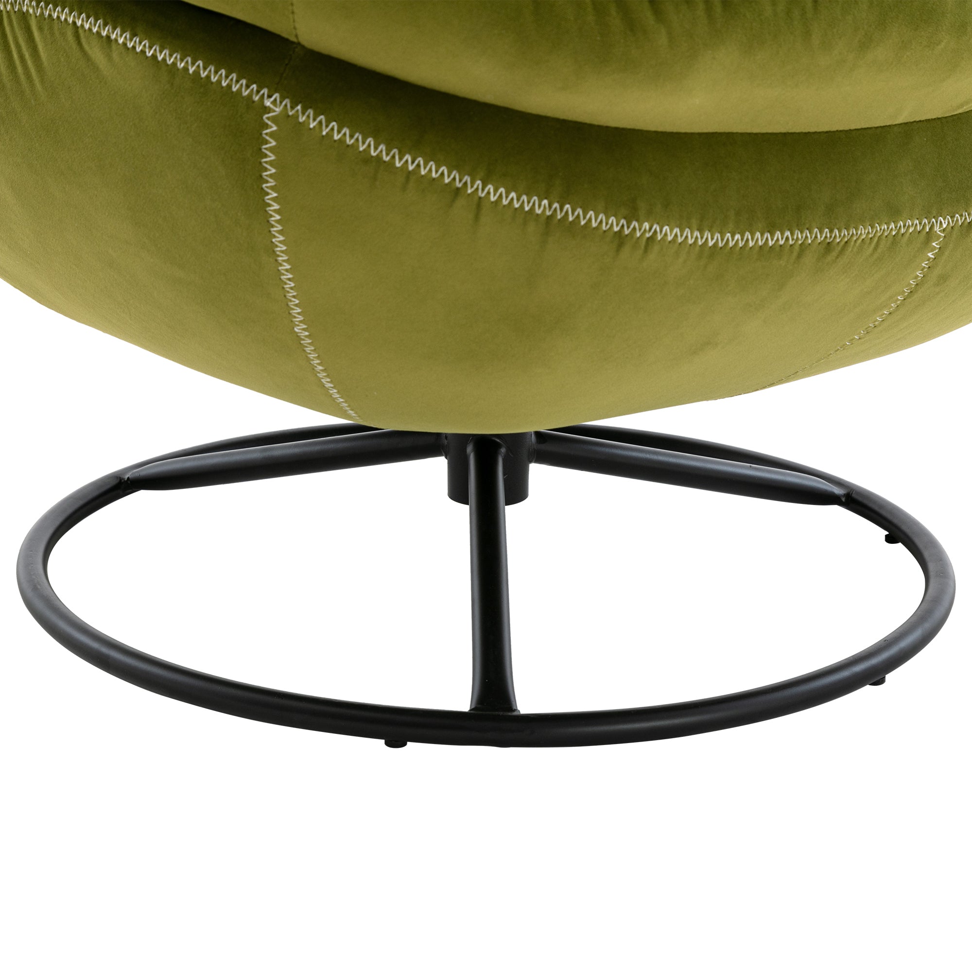 Jungle Green Velvet Upholstered Chair with Ottoman