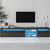 Unique Design TV Stand with Ample Storage Space and LED Color Changing Lights for Living Room In Black