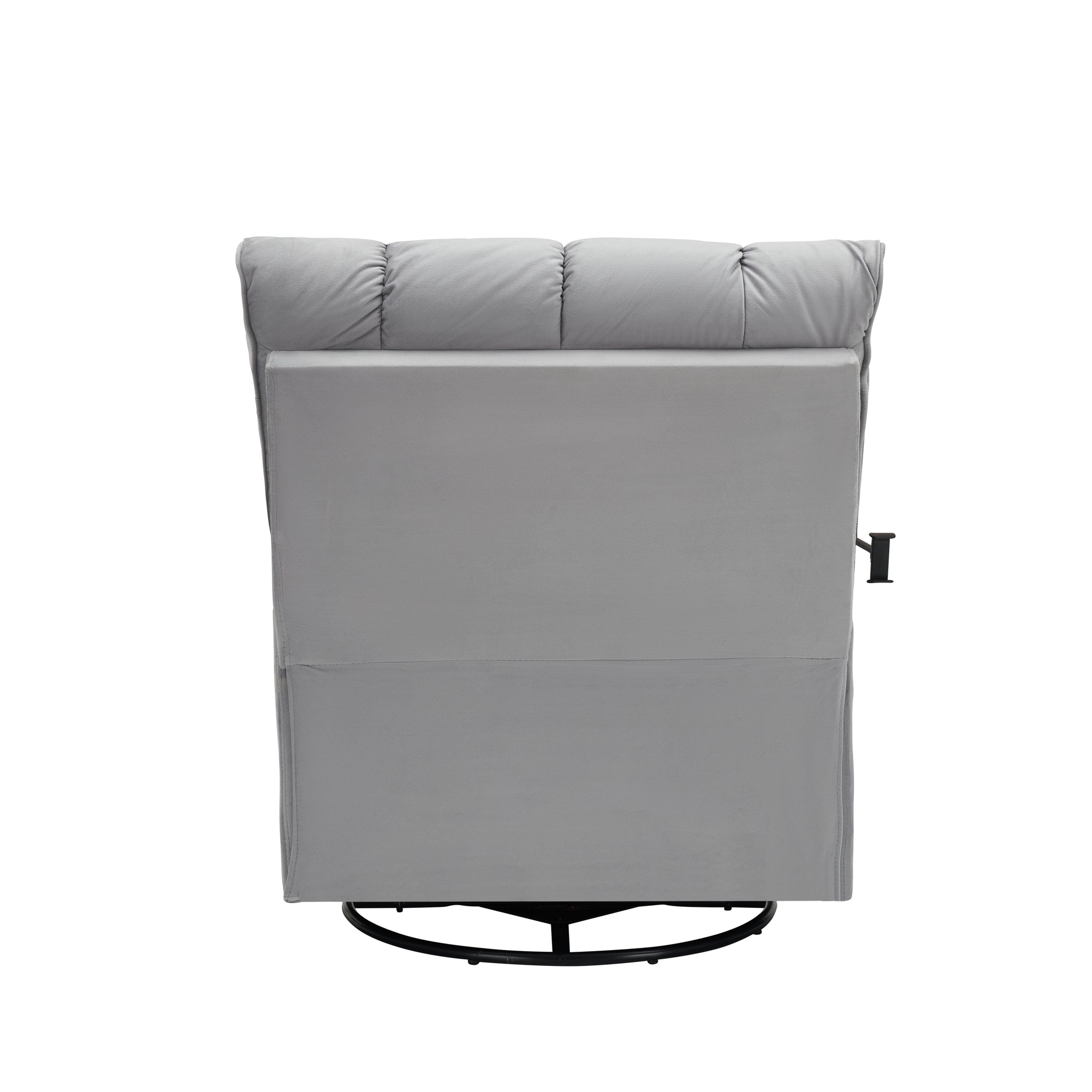 Gray Velvet Convertible Recliner Sofa Chair With Phone Holder