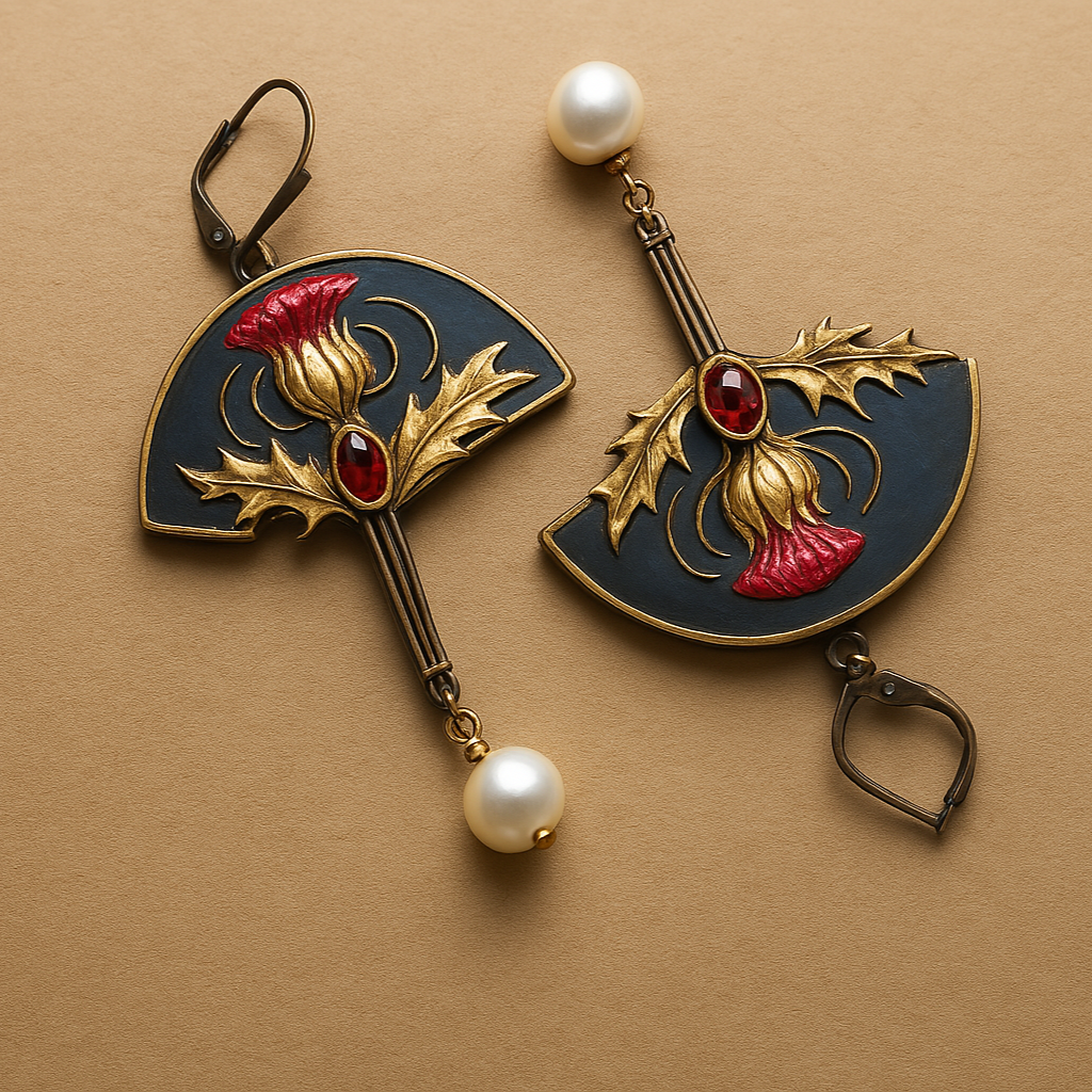 Chic Red Pearl Boho Earrings