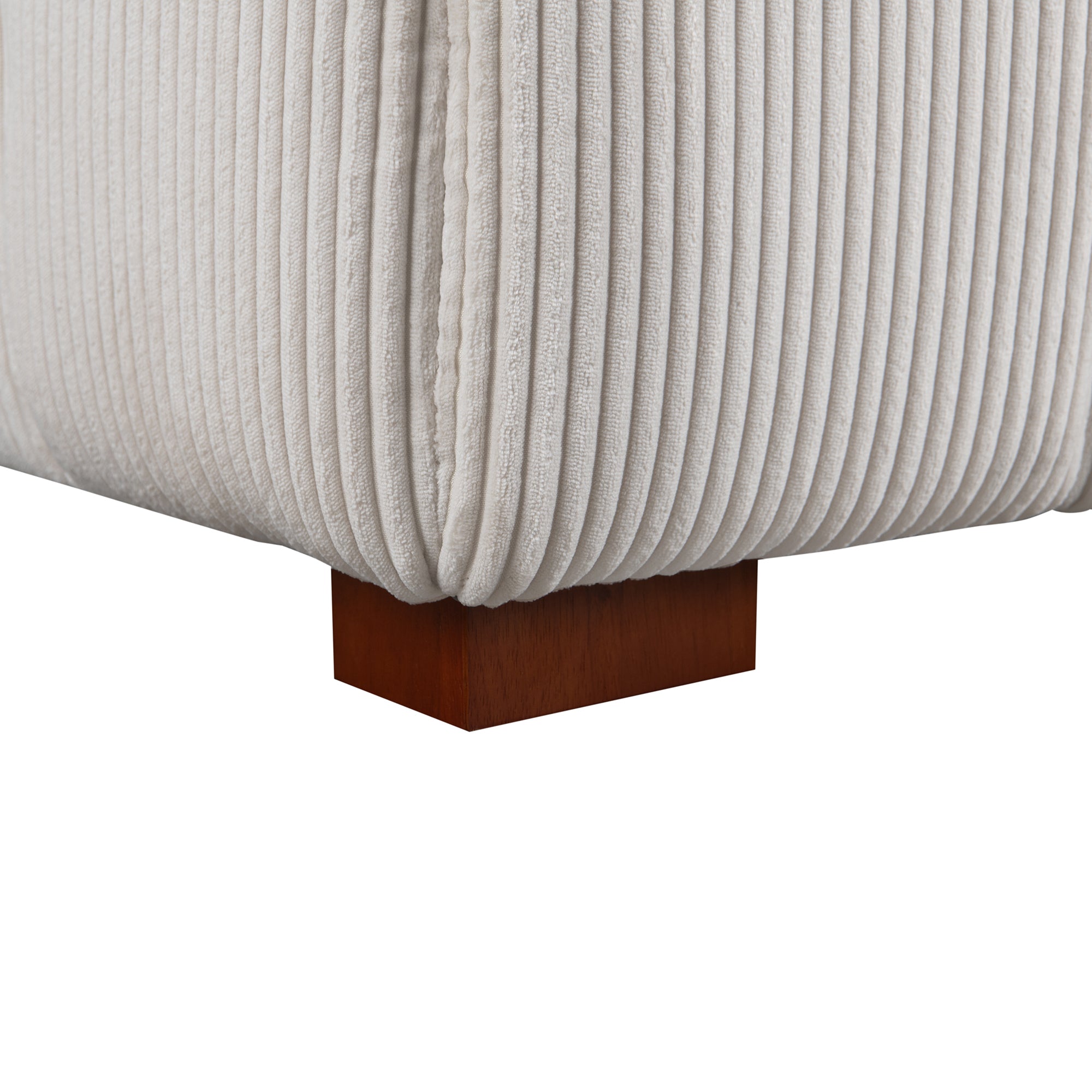 Accra 2-Seat Minimal Corduroy Sofa in Beige