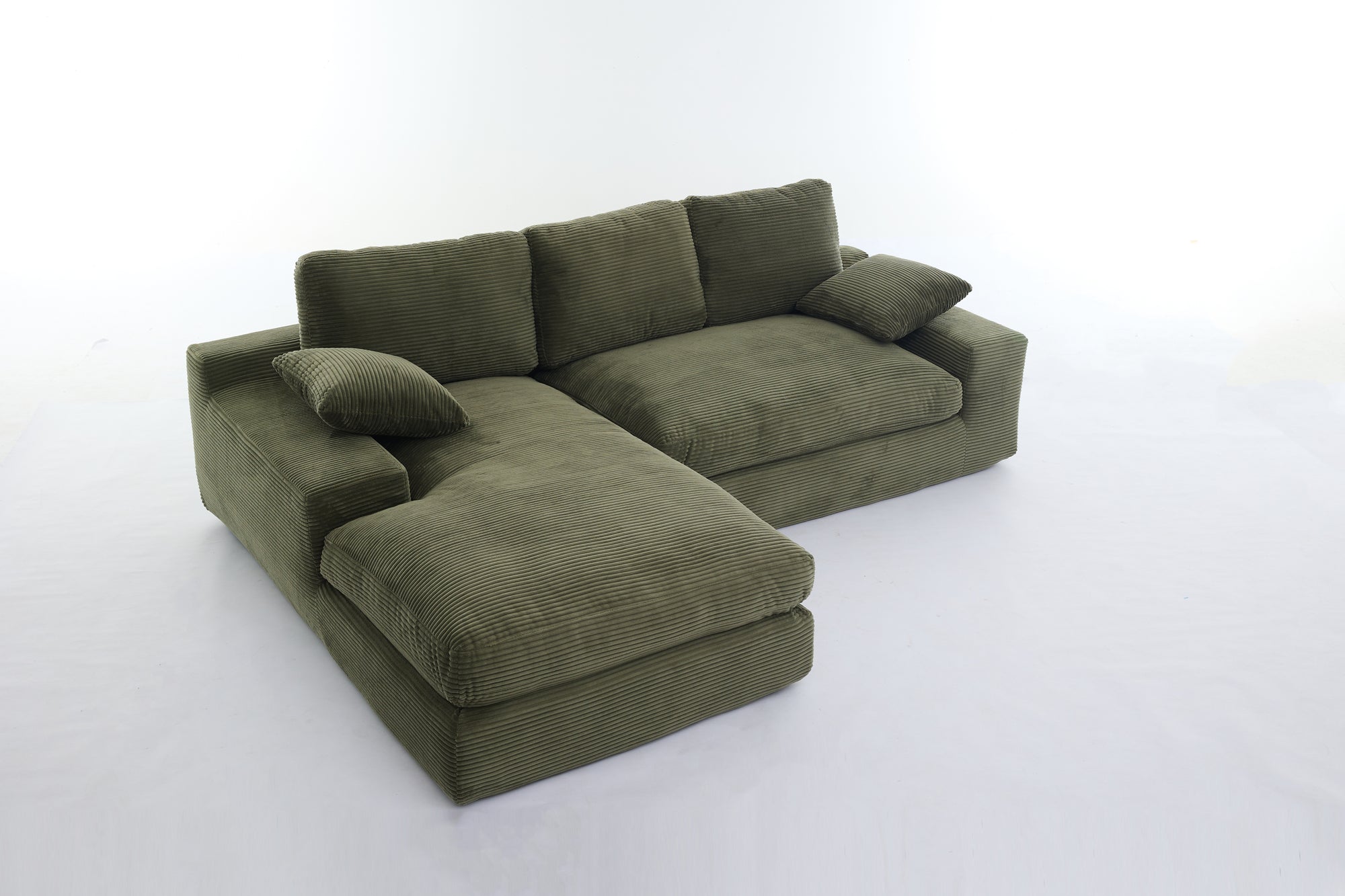 Army Green Modern Modular Sectional Sofa – Contemporary 4-Seater