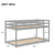 Gray Twin Over Twin Floor Bunk Bed With Low Height Design