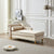 Beige Velvet Chaise Lounge With Storage