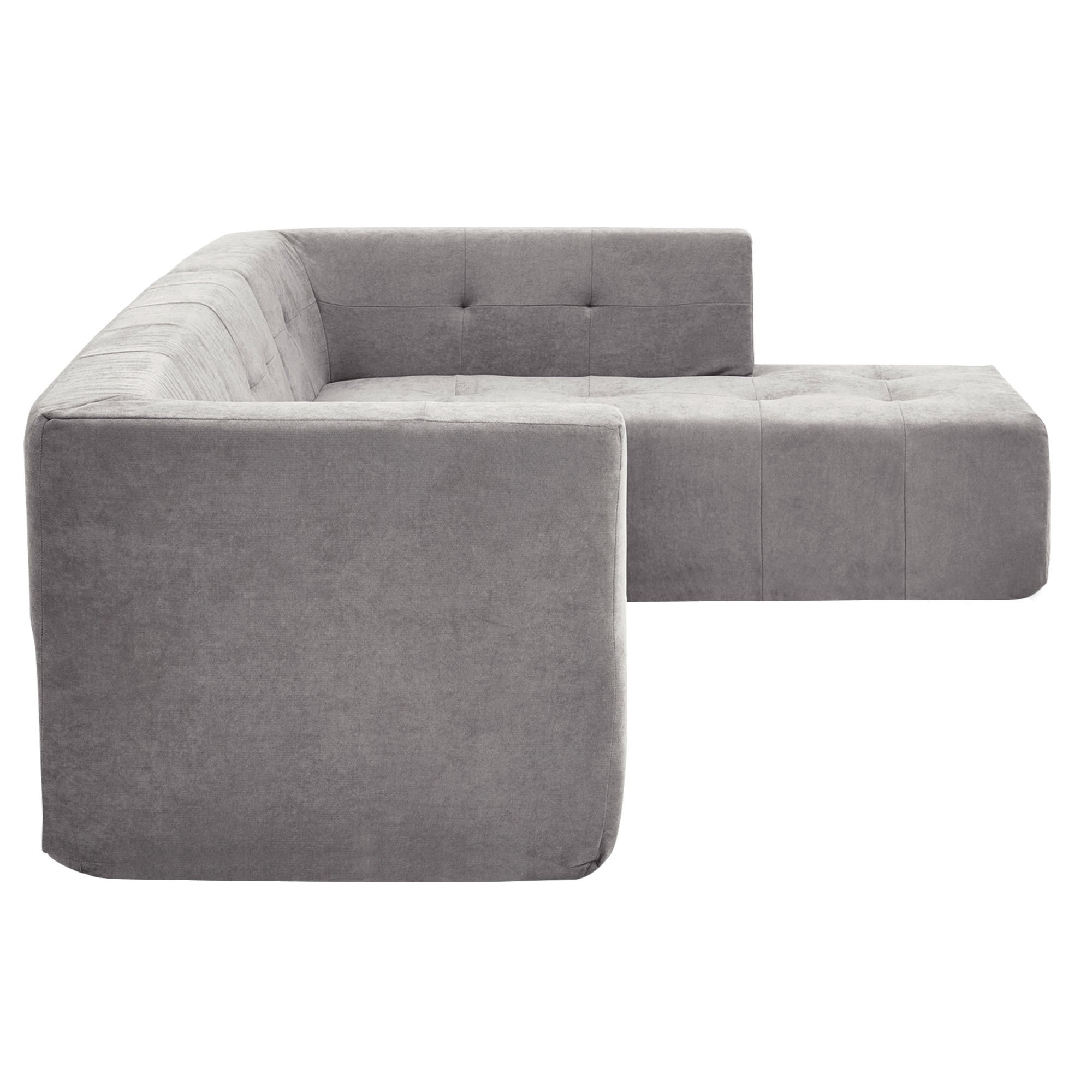 Mombasa 3-Seat Modern Compressed Sofa in Light Gray