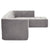 Mombasa 3-Seat Modern Compressed Sofa in Light Gray