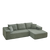 3-Seater Modular Corduroy Sofa In Green Flexible Configuration