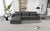 Lisbon Sectional Sofa with Movable Ottoman in Grey