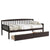 Espresso Tones Twin-Size Pine Wood Daybed with Storage Drawers