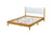 Beech White Queen Size Bed with Teddy Velvet Cushion Upholstered Headboard