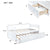 White Pine Twin Size Bed with Headboard, Footboard, Trundle, and Storage Drawers