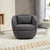 Gray Upholstered Swivel Accent Chair