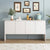 60 Inch Large Storage Space Sideboard with 4 Doors and Rebound Device In White