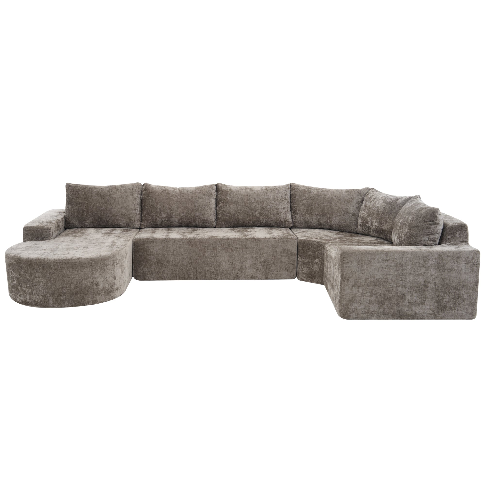 Amalfi Modular Chenille Sectional Sofa in Brown