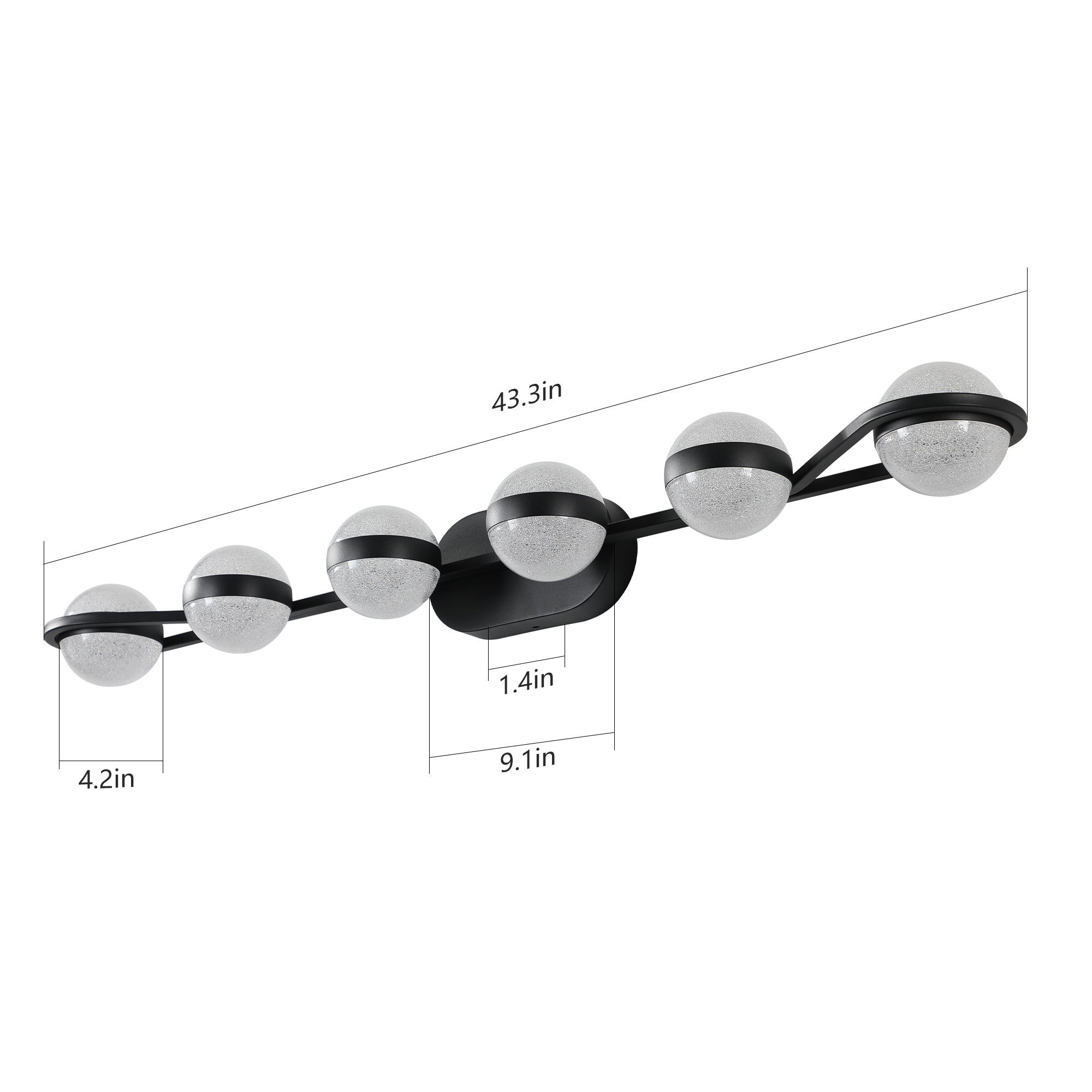 Aestin's Modern Black 6-Light Vanity Lighting Fixture