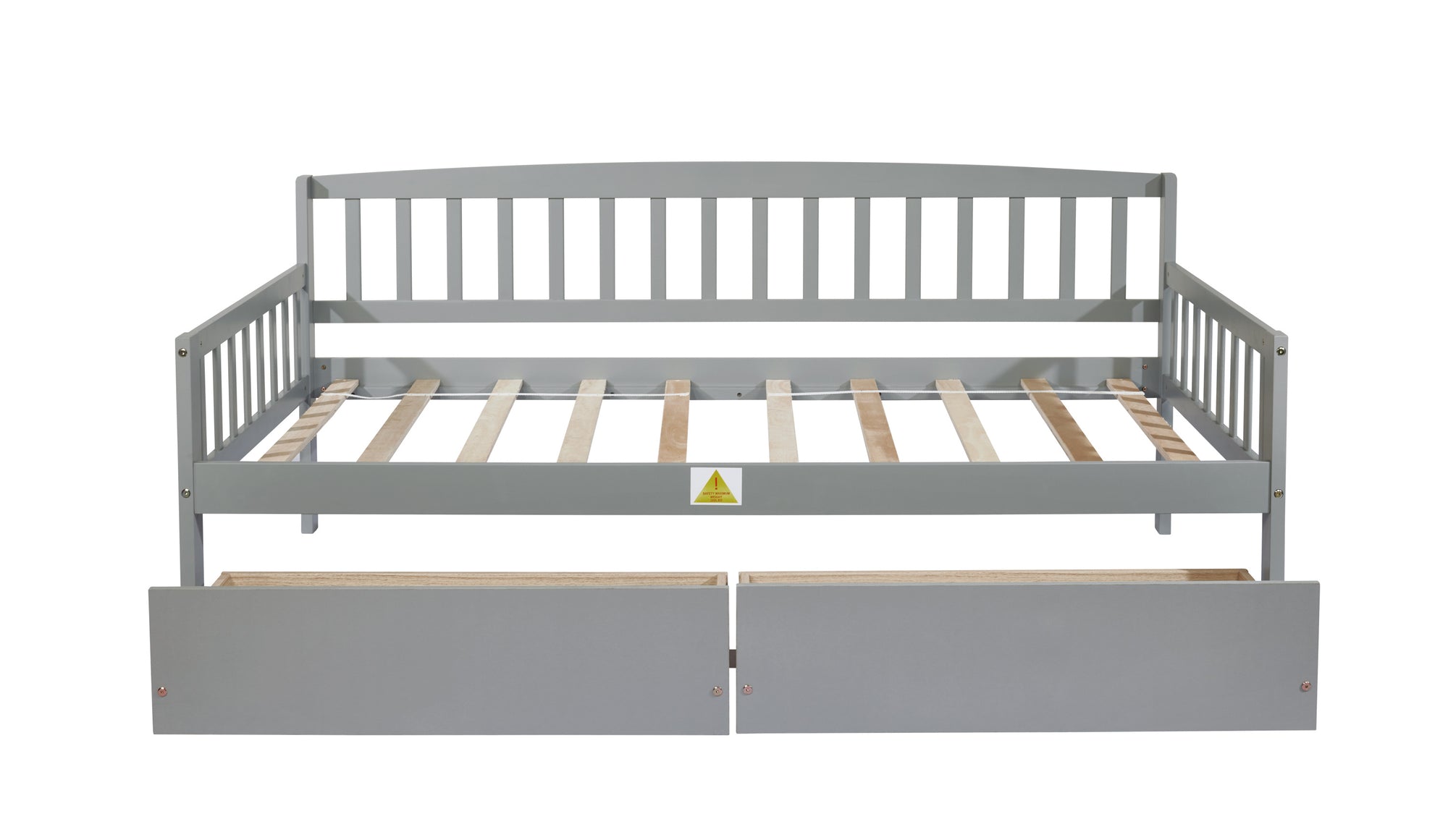 Gray Twin-Size Pine Wood Daybed with Storage Drawers, Sofa Bed Design