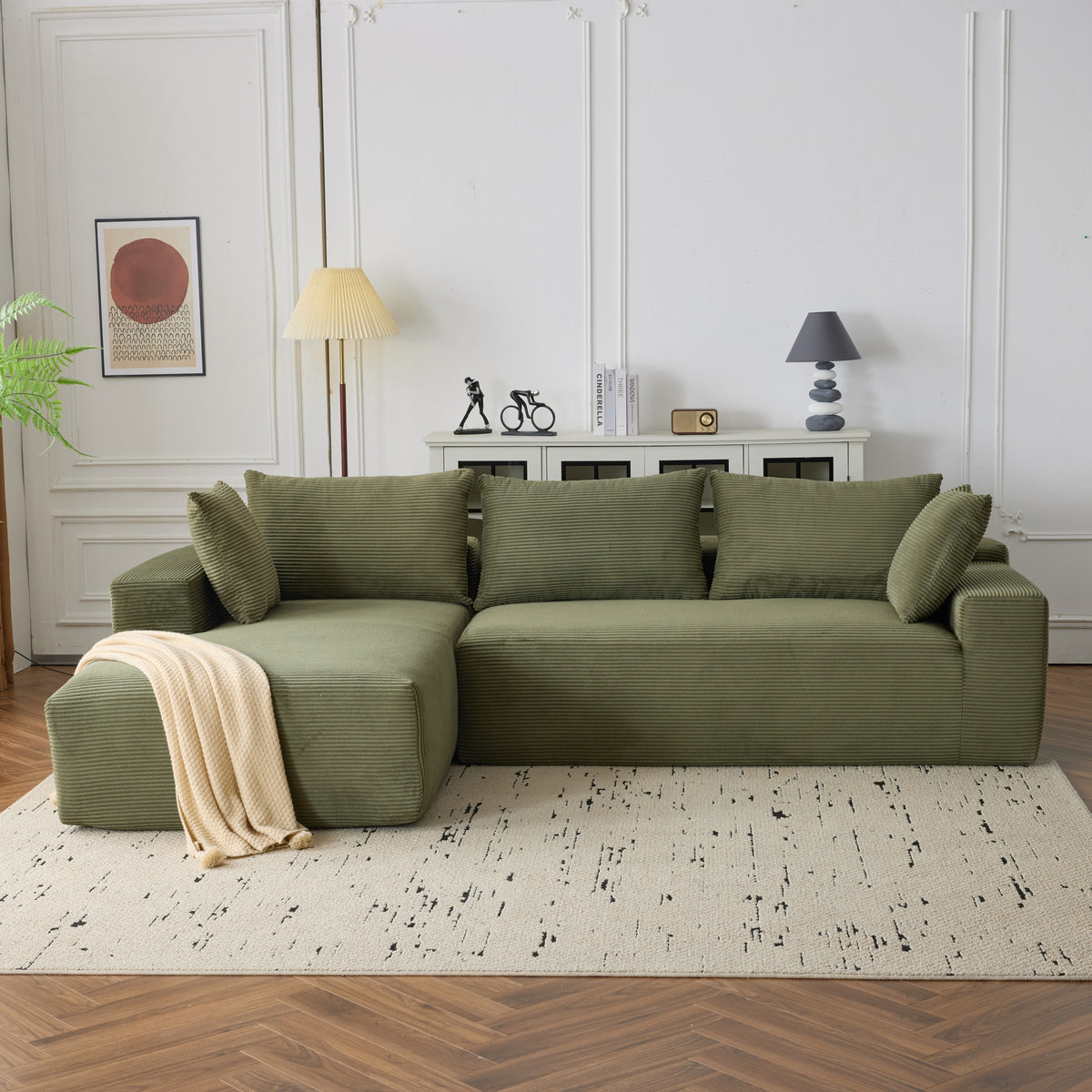 Dakar 4-Seat Minimalist Modular Sofa in Green