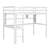 Twin Size Loft Bed For Kids with Desk, Shelves, Safety Guardrail & Ladder