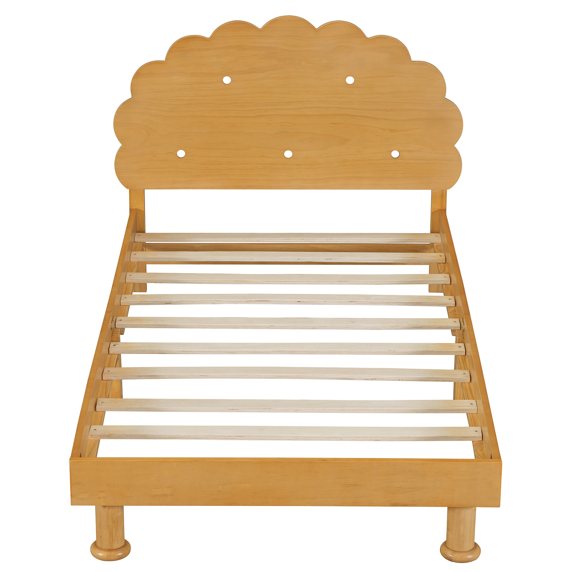 Kids Twin Cookie-Shaped Bed Frame in Walnut