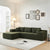 Lusaka 4-Seat Modern Sectional Sofa in Green