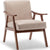 Mid-Century Modern Accent Chair - Solid Wood Frame, Extra-Thick Backrest, Ideal for Living Room, Bedroom, or Reading Room